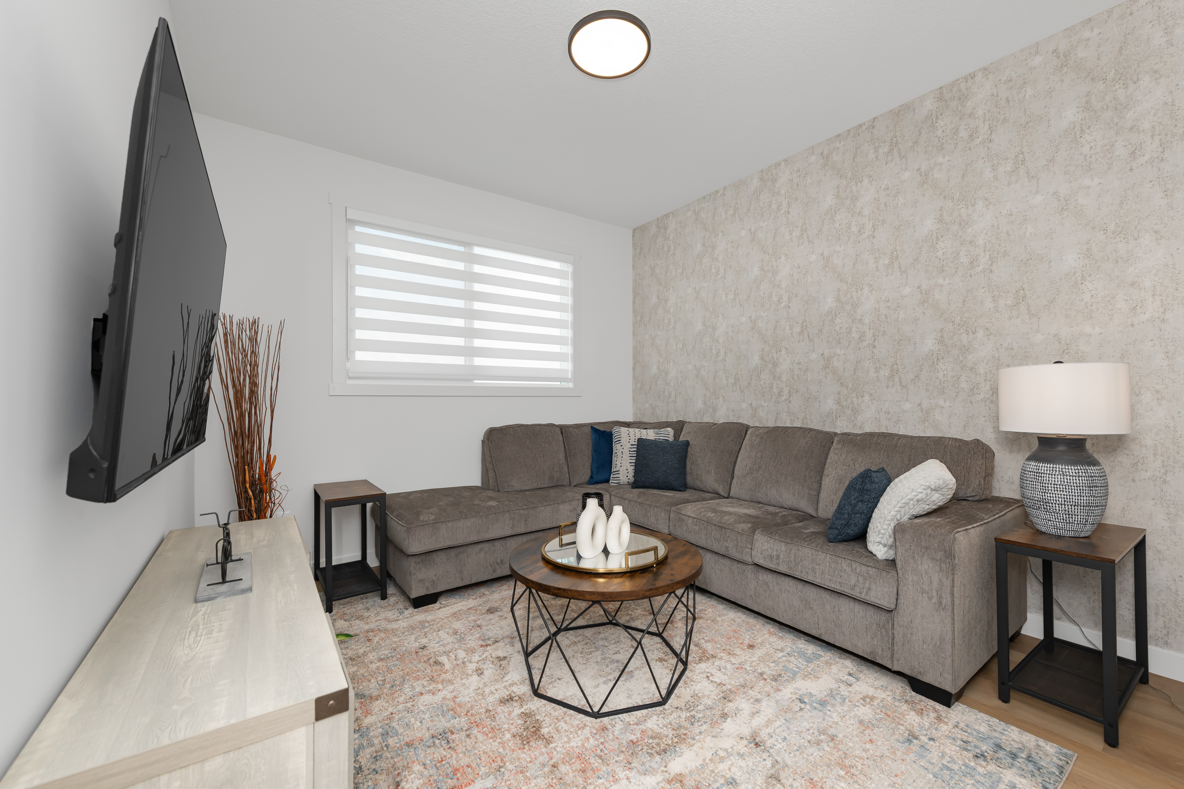 The Beaumont at 174 Heritage Circle - the finished lower-level recreation room.